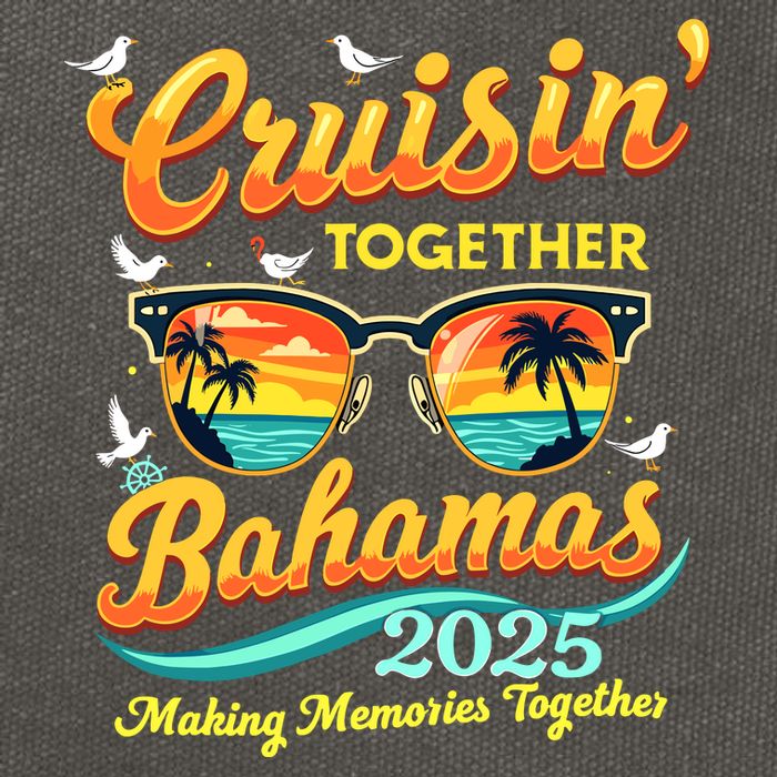 Matching Family Cruisin Together Bahamas 2025 Trip Vacation Cotton Canvas Backpack