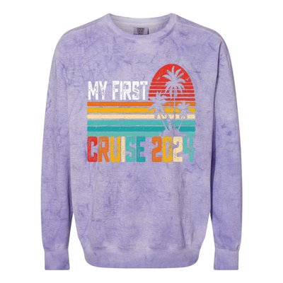 My First Cruise 2024 Family Vacation Cruise Colorblast Crewneck Sweatshirt