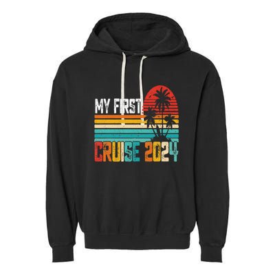 My First Cruise 2024 Family Vacation Cruise Garment-Dyed Fleece Hoodie