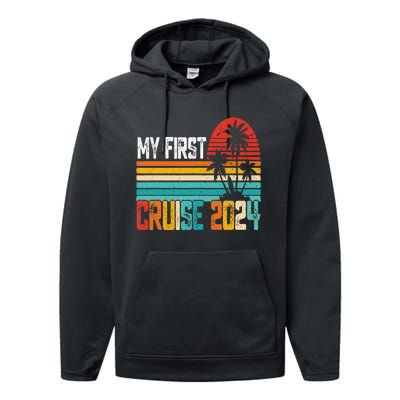 My First Cruise 2024 Family Vacation Cruise Performance Fleece Hoodie