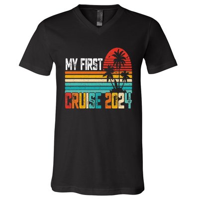 My First Cruise 2024 Family Vacation Cruise V-Neck T-Shirt