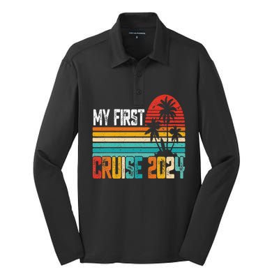 My First Cruise 2024 Family Vacation Cruise Silk Touch Performance Long Sleeve Polo