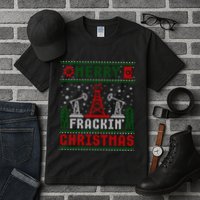 Merry Fracking Christmas Funny Oilfield Ugly Xmas Long Sleeve Tall T-Shirt