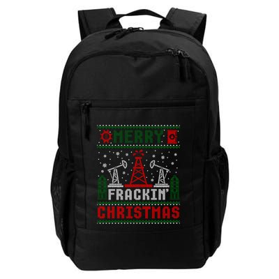 Merry Fracking Christmas Funny Oilfield Ugly Xmas Long Sleeve Backpack