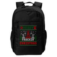 Merry Fracking Christmas Funny Oilfield Ugly Xmas Long Sleeve Backpack