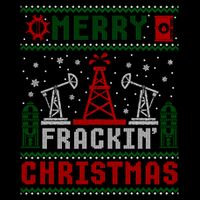 Merry Fracking Christmas Funny Oilfield Ugly Xmas Long Sleeve Sustainable Bucket Hat