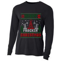 Merry Fracking Christmas Funny Oilfield Ugly Xmas Long Sleeve Cooling Performance Long Sleeve Crew