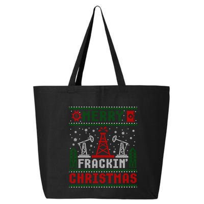 Merry Fracking Christmas Funny Oilfield Ugly Xmas Long Sleeve 25L Jumbo Tote