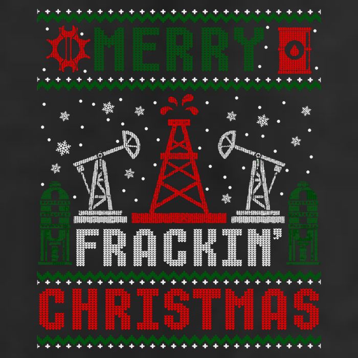 Merry Fracking Christmas Funny Oilfield Ugly Xmas Long Sleeve 25L Jumbo Tote