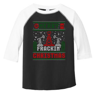 Merry Fracking Christmas Funny Oilfield Ugly Xmas Long Sleeve Toddler Fine Jersey T-Shirt