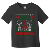 Merry Fracking Christmas Funny Oilfield Ugly Xmas Long Sleeve Toddler T-Shirt