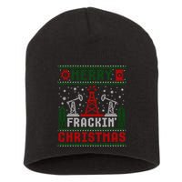 Merry Fracking Christmas Funny Oilfield Ugly Xmas Long Sleeve Short Acrylic Beanie