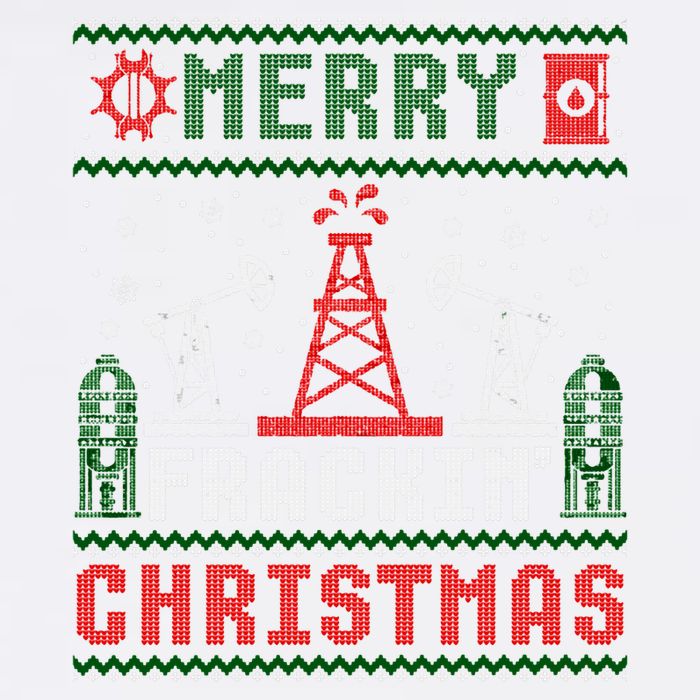 Merry Fracking Christmas Funny Oilfield Ugly Xmas Long Sleeve Garment-Dyed Sweatshirt