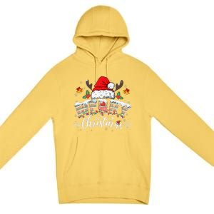 Matching Family Christmas Reindeer Santa Hat Premium Pullover Hoodie