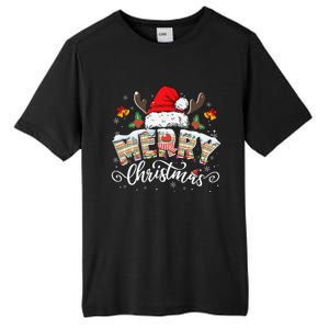 Matching Family Christmas Reindeer Santa Hat Tall Fusion ChromaSoft Performance T-Shirt