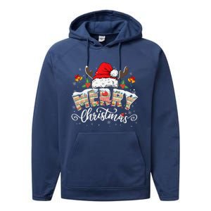 Matching Family Christmas Reindeer Santa Hat Performance Fleece Hoodie