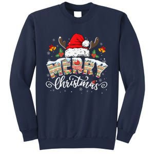 Matching Family Christmas Reindeer Santa Hat Sweatshirt