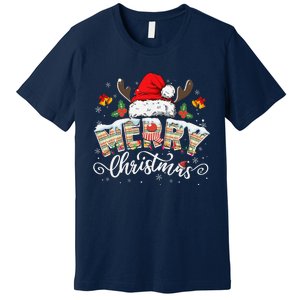 Matching Family Christmas Reindeer Santa Hat Premium T-Shirt