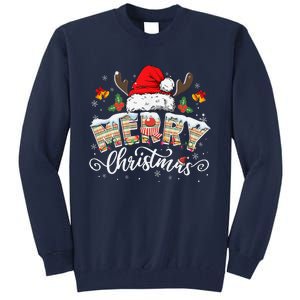 Matching Family Christmas Reindeer Santa Hat Tall Sweatshirt