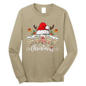 Matching Family Christmas Reindeer Santa Hat Long Sleeve Shirt