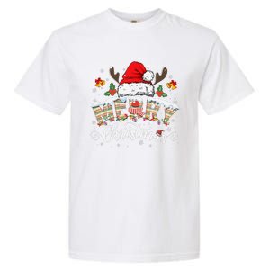 Matching Family Christmas Reindeer Santa Hat Garment-Dyed Heavyweight T-Shirt