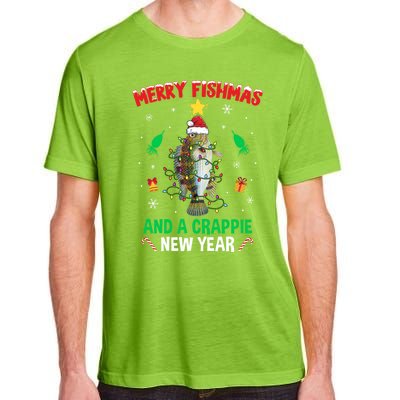 Merry Fishmas Crappie Christmas Tree Fishing Funny Xmas Cute Gift Adult ChromaSoft Performance T-Shirt