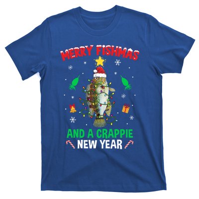 Merry Fishmas Crappie Christmas Tree Fishing Funny Xmas Cute Gift T-Shirt