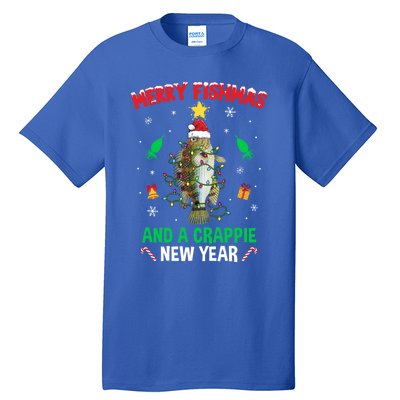 Merry Fishmas Crappie Christmas Tree Fishing Funny Xmas Cute Gift Tall T-Shirt