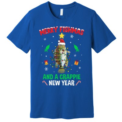 Merry Fishmas Crappie Christmas Tree Fishing Funny Xmas Cute Gift Premium T-Shirt