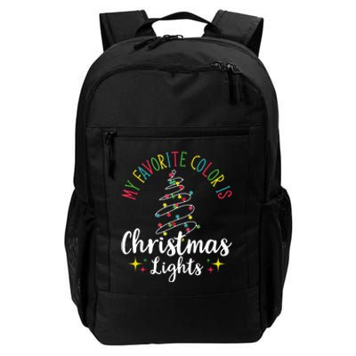 My Favorite Color Is Christmas Lights Xmas Merry Christmas Tank Top Daily Commute Backpack