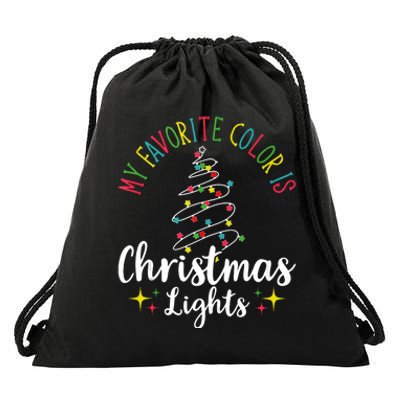 My Favorite Color Is Christmas Lights Xmas Merry Christmas Tank Top Drawstring Bag