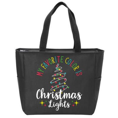 My Favorite Color Is Christmas Lights Xmas Merry Christmas Tank Top Zip Tote Bag