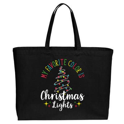 My Favorite Color Is Christmas Lights Xmas Merry Christmas Tank Top Cotton Canvas Jumbo Tote