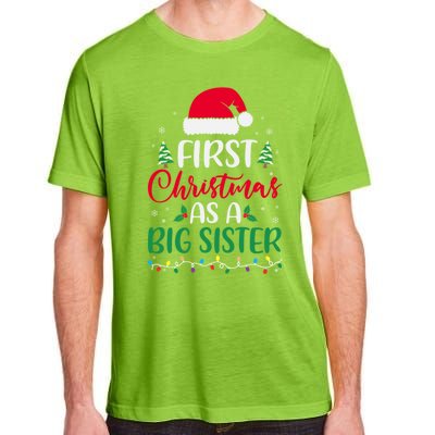 My First Christmas As A Big Sister New Sister Xmas Lights Cute Gift Adult ChromaSoft Performance T-Shirt