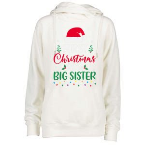 My First Christmas As A Big Sister New Sister Xmas Lights Cute Gift Womens Funnel Neck Pullover Hood