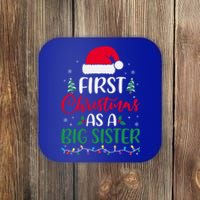 My First Christmas As A Big Sister New Sister Xmas Lights Cute Gift Coaster