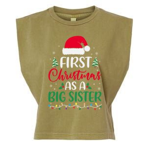 My First Christmas As A Big Sister New Sister Xmas Lights Cute Gift Garment-Dyed Women's Muscle Tee