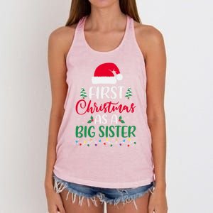 My First Christmas As A Big Sister New Sister Xmas Lights Cute Gift Women's Knotted Racerback Tank