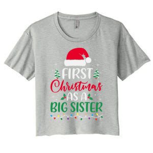 My First Christmas As A Big Sister New Sister Xmas Lights Cute Gift Women's Crop Top Tee