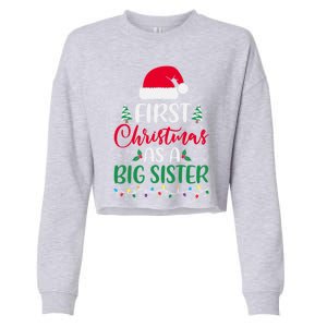 My First Christmas As A Big Sister New Sister Xmas Lights Cute Gift Cropped Pullover Crew