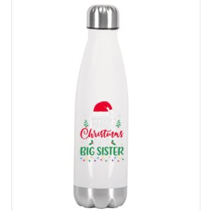 My First Christmas As A Big Sister New Sister Xmas Lights Cute Gift Stainless Steel Insulated Water Bottle