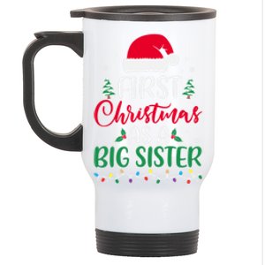 My First Christmas As A Big Sister New Sister Xmas Lights Cute Gift Stainless Steel Travel Mug