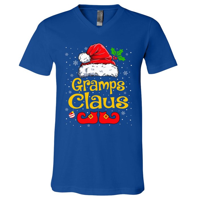 Matching Family Christmas Santa Hat Xmas Funny Gramps Claus V-Neck T-Shirt