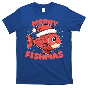 Merry Fishmas Cute Holiday Fish Santa Hat Pun Gift T-Shirt