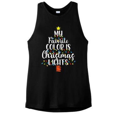 My Favorite Color Is Christmas Lights Funny Xmas Gifts  Ladies PosiCharge Tri-Blend Wicking Tank