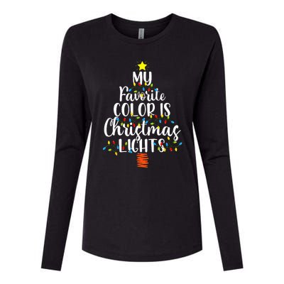 My Favorite Color Is Christmas Lights Funny Xmas Gifts  Womens Cotton Relaxed Long Sleeve T-Shirt