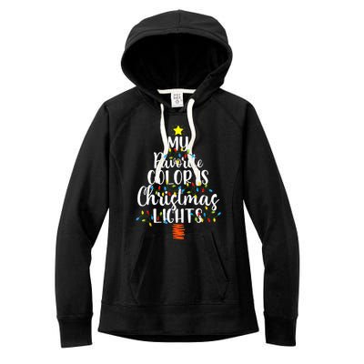 My Favorite Color Is Christmas Lights Funny Xmas Gifts  Women's Fleece Hoodie