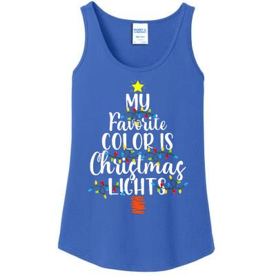 My Favorite Color Is Christmas Lights Funny Xmas Gifts  Ladies Essential Tank