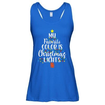 My Favorite Color Is Christmas Lights Funny Xmas Gifts  Ladies Essential Flowy Tank