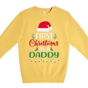 My First Christmas As A Daddy New Father Xmas Lights Gift Premium Crewneck Sweatshirt